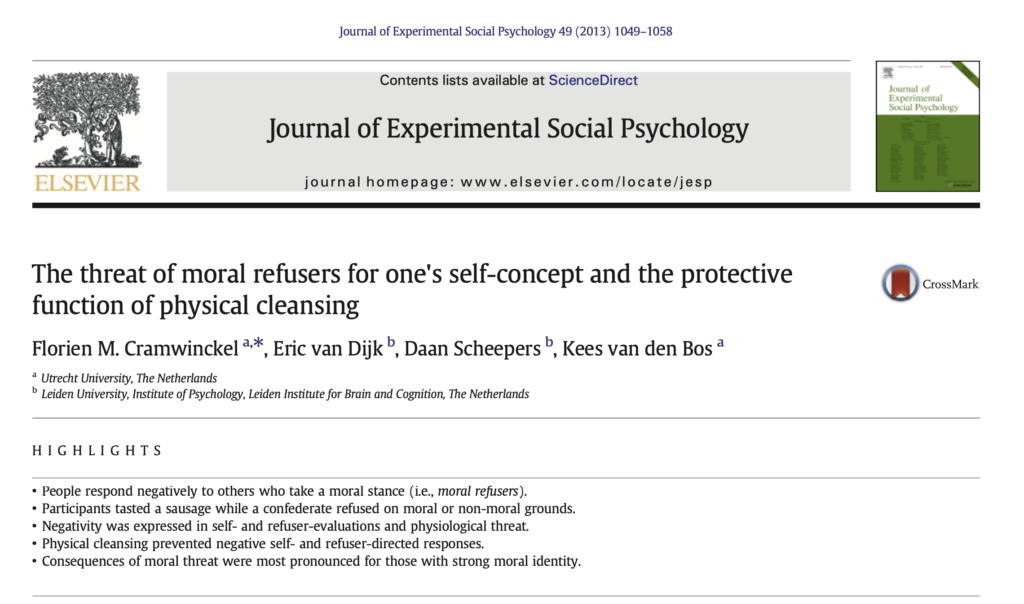Cramwinckel et al 2013 - moral refusers
