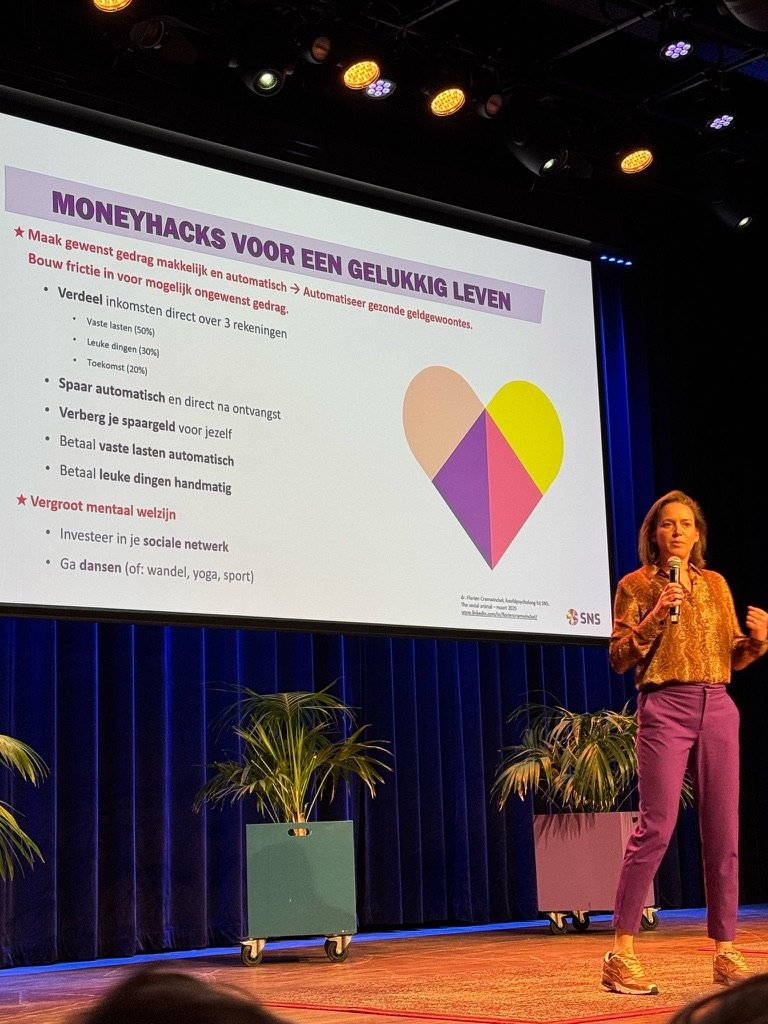 Florien Cramwinckel geeft de Money Hacks lezing